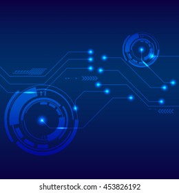Abstract technology futuristic digital blue background vector illustration