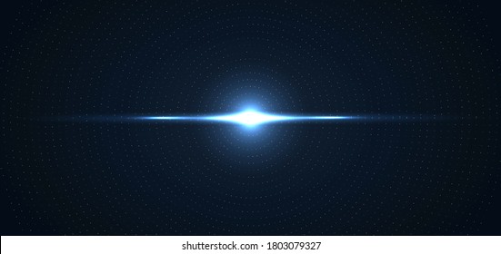 Abstract technology futuristic digital concept lighting effect glowing particles dots elements circle on dark blue background. Big data. Vector illustration
