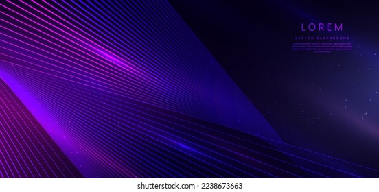 Abstract technology futuristic digital concept lines pattern with with speed motion blur effect on dark blue background. Vector illustration