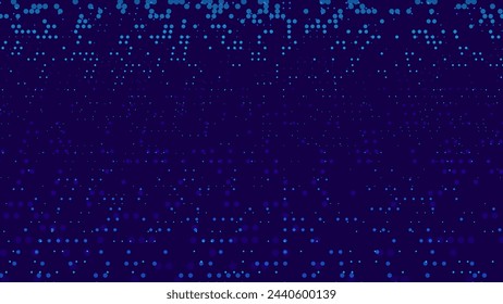 Abstract Technology Futuristic Digital Concept Pattern with Lighting Glowing Circles on Dark Blue Background. High Tech or Science Research Presentation Backdrop. Vector Illustration.