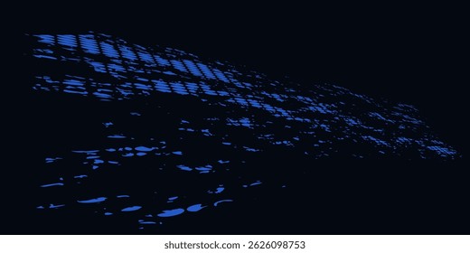Abstract technology futuristic digital concept square pattern with lighting glowing particles square elements on dark blue background. Vector illustration