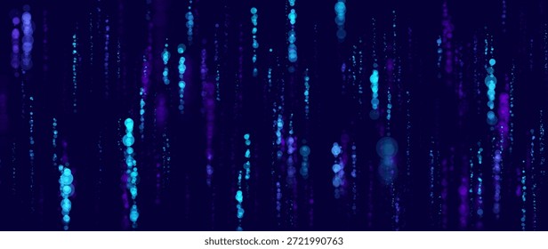 Patrón de concepto digital futurista de Tecnología Abstractas con círculos brillantes de iluminación sobre fondo azul oscuro. Antecedentes de la presentación de investigación de alta tecnología o Ciencia. Ilustración vectorial.