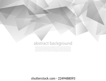 Resumen de tecnología concepto gráfico digital futurista elementos de patrón triángulo blanco y negro sobre fondo blanco. Ilustración vectorial. 