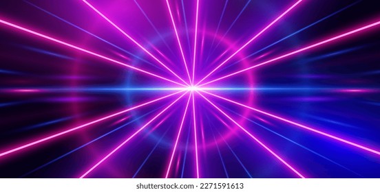 Abstract technology futuristic glowing neon blue and pink light lines with speed motion movingon dark blue background. Vector illustration