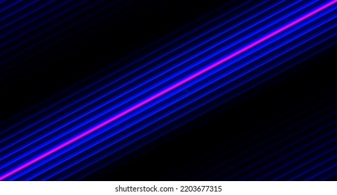 Abstract technology futuristic glowing stream line, neon light tube across on dark blue space concept background.