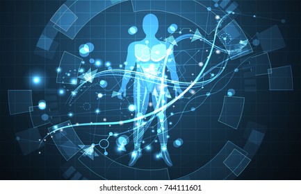 Abstract Technology Futuristic Human Digital Concept Stock Vector ...