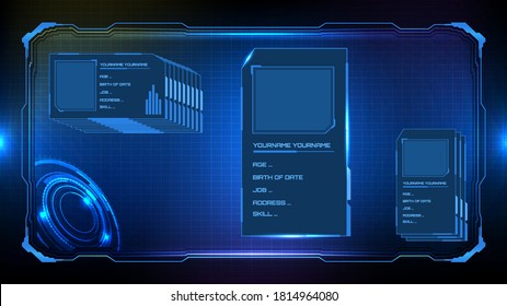 Abstract technology futuristic interface hud personal group profile sci fi concept.