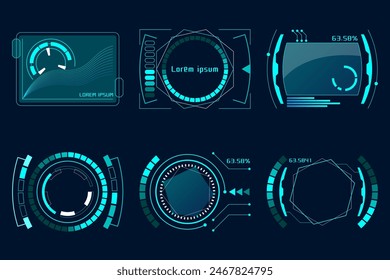 Tecnología Abstractas interfaz futurista HUD concept.Vector set tecnología circle design.Ilustración vectorial