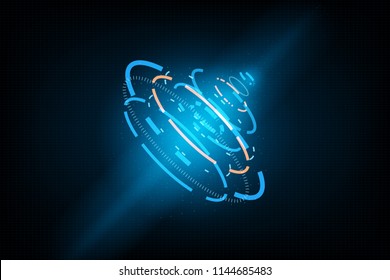 Abstract Technology Futuristic Interface.Element of digital UI.vector and illustration