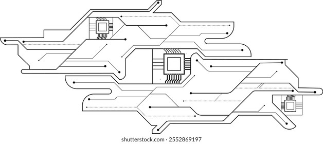 Tecnología Abstractas futurista conexión a Internet de velocidad de red fondo blanco.