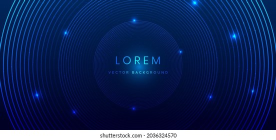 Abstract technology futuristic line blue light curved background with copy space for text. Vector illustration 