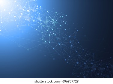 Abstract technology futuristic network with dark background. Vector illustration