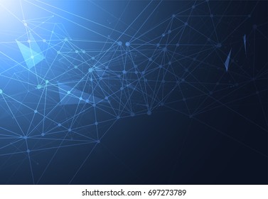 Abstract technology futuristic network with dark background. Vector illustration