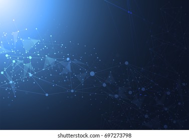 Abstract technology futuristic network with dark background. Vector illustration