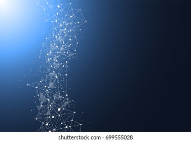 Abstract technology futuristic network with dark background. Vector illustration