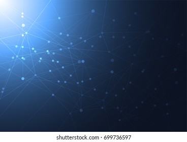 Abstract technology futuristic network with dark background. Vector illustration