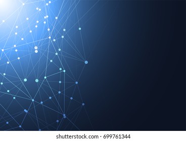 Abstract technology futuristic network with dark background. Vector illustration