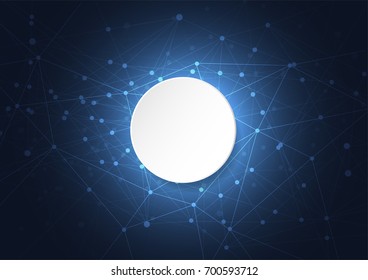 Abstract technology futuristic network with dark background. Vector illustration