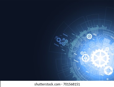 Abstract technology futuristic network with dark background. Vector illustration