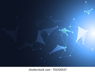 Abstrakte Technologie futuristisches Netzwerk mit dunklem Hintergrund. Vektorgrafik