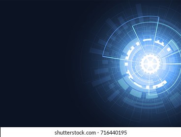 Abstract technology futuristic network with dark background. Vector illustration