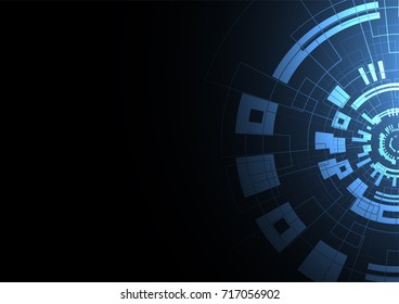 Abstract technology futuristic network with dark background. Vector illustration