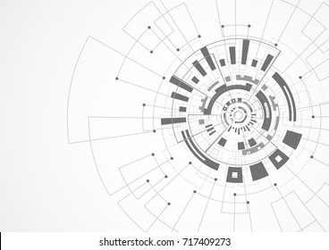 Rede futurista de tecnologia abstrata com fundo escuro. Ilustração vetorial