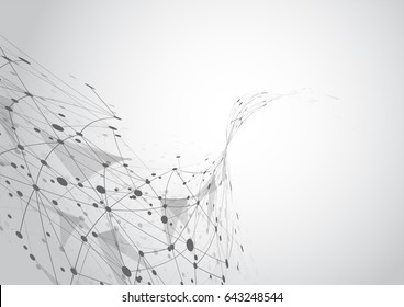 Abstract technology futuristic network dot and line connection background. Vector Illustration