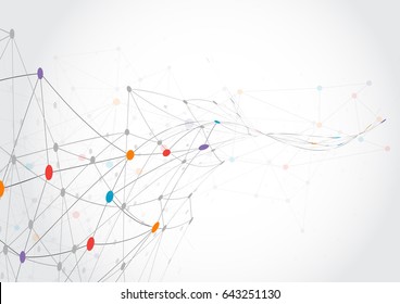 Abstract technology futuristic network dot and line connection background. Vector Illustration