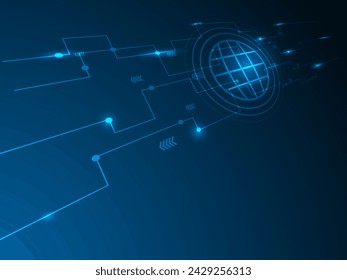 Tecnología abstracta red futurista , innovación futura big data, red de Internet, conexión, vector de ilustración, concepto de fondo verde