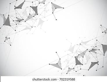 Abstract technology futuristic network style card. Background for business presentations. Molecular structure. Lines, point, space. Creative banner. Vector illustration.