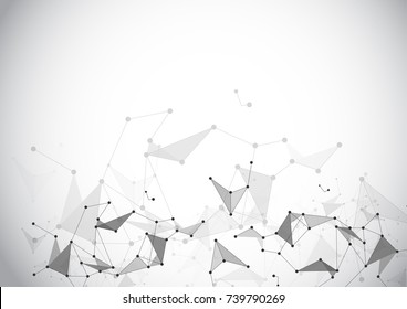 Abstract technology futuristic network style card. Background for business presentations. Molecular structure. Lines, point, space. Creative banner. Vector illustration.