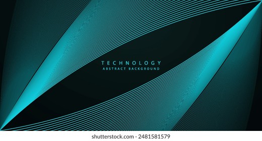 Abstract technology futuristic on dark background. Neon glowing lines elements. Shiny moving lines design. Modern graphic. Suit for website, business, brochure, corporate,presentation, banner, cover. 