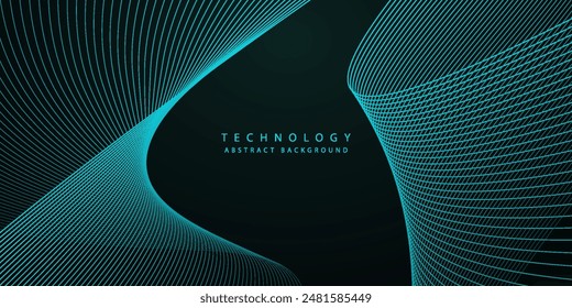 Abstract technology futuristic on dark background. Neon glowing lines elements. Shiny moving lines design. Modern graphic. Suit for website, business, presentation. Vector illustration