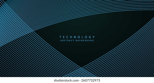 Abstract technology futuristic on dark background. Neon glowing lines elements. Shiny moving lines design. Modern graphic. Suit for website, business, brochure, corporate, 