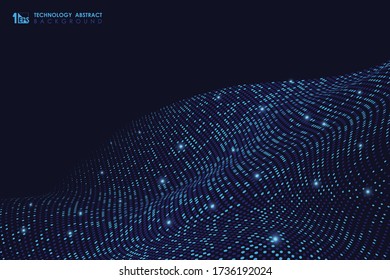 Abstrakte Technologie von futuristischen Teilchen Design Muster auf dunklem Hintergrund. Dekorieren für Poster, Vorlage, Präsentation, Werbung. Illustrationsvektor