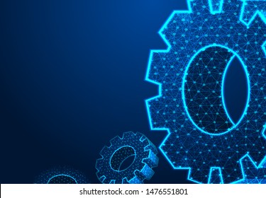 Abstract Technology Gear Background. Isometric Gear Wheels. Vector Gear, Modern Mechanism Industrial Concept. Technology Gear Concept, Vector Illustration