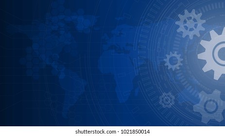 Abstract technology gear circles background.
