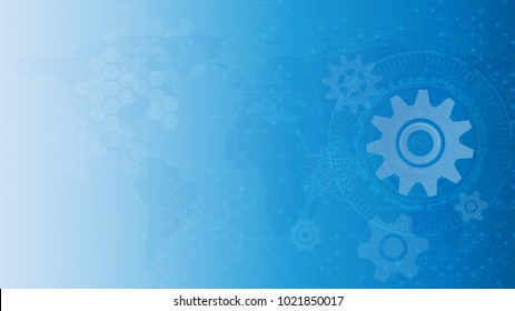 Abstract technology gear circles background.