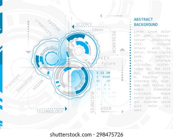 Abstract technology gears background, circuit board, arrows and other graphic elements/vector illustration