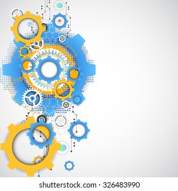 Abstract technology gears background.  Futuristic style. Vector illustration