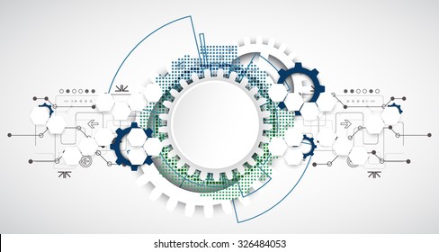 Abstract technology gears background.  Futuristic style. Vector illustration