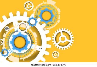 Abstract technology gears background.  Futuristic style. Vector illustration