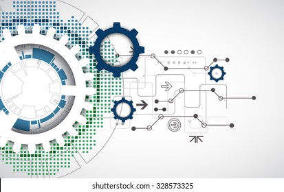 Abstract technology gears background.  Futuristic style. Vector illustration