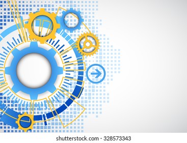 Abstract technology gears background.  Futuristic style. Vector illustration