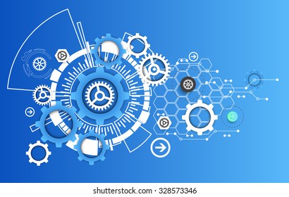 Abstract technology gears background.  Futuristic style. Vector illustration