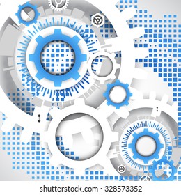 Abstract technology gears background.  Futuristic style. Vector illustration