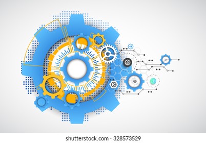Abstract technology gears background.  Futuristic style. Vector illustration