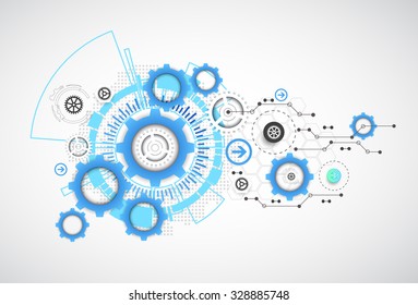 Abstract technology gears background.  Futuristic style. Vector illustration
