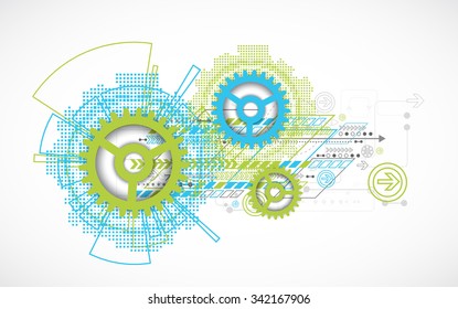 Abstract technology gears background. Futuristic style. Vector illustration